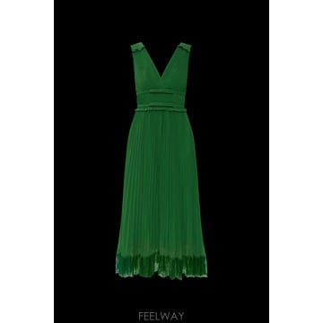 Self Portrait 26SS Self portrait Pleated �巹�� with ���̽� trim RS26215MG0GREEN26SS Self portrait Pleated �巹�� with ���̽� trim RS2