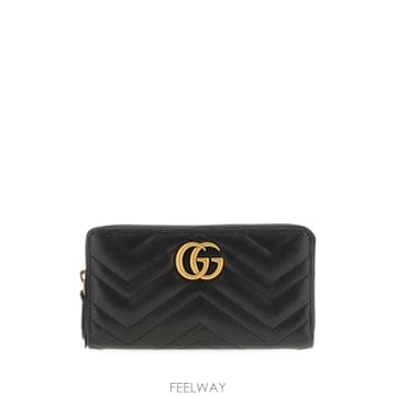25FW 구찌 블랙 레더 Marmont GG 왈렛 443123DTD1T1000 TP571843304