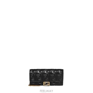 Fendi BAGUETTE CONTINENTAL 왈렛 WITH CHAIN WITH EMBOSSED FF MO