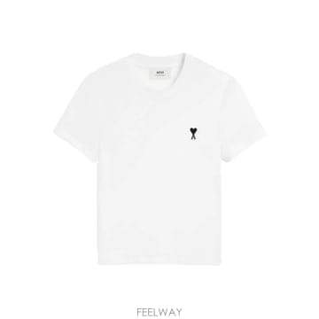 26FW 아미 화이트 Ami De Coeur T 셔츠 FTS347724100 TP571835231
