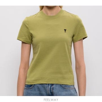 Ami 26SS AMI TSHIRT DE COEUR CONTRASTE CROPPED FTS347724A035 TP526SS AMI TSHIRT DE COEUR CONTRASTE CROPPED FTS347724A0