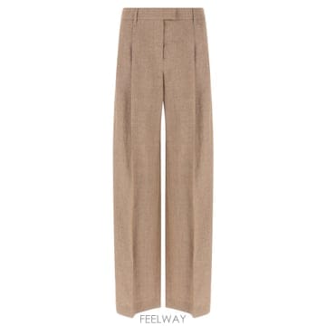 Brunello Cucinelli 26SS ���ڷ� ��ġ�ڸ� Pantaloni palazzo ���ڷ� ��ġ�ڸ� in twill ����ũ�� di26SS ���ڷ� ��ġ�ڸ� Pantaloni palazzo ���ڷ� ��ġ