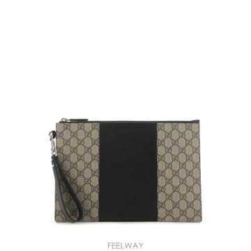 22FW 구찌 GG Supreme fabric 앤 레더 클러치 495017KGDHN9769 TP5718431
