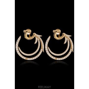 Ferragamo 26SS ����䷹ ��󰡸� Round clip on earrings with shimmering ũ����Ż 726SS ����䷹ ��󰡸� Round clip on earrings with shi