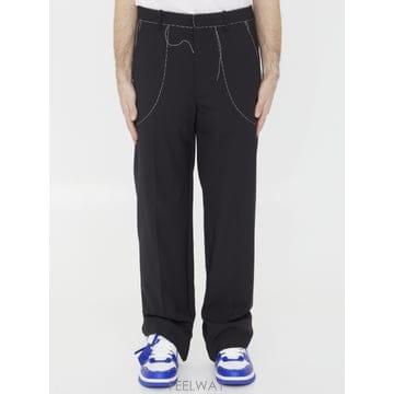 Off White 23SS Off ȭ��Ʈ Blackwhite stitch tailored trousers OMCA196S23F23SS Off ȭ��Ʈ Blackwhite stitch tailored trousers OM