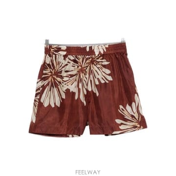 Brunello Cucinelli 26SS ���ڷ� ��ġ�ڸ� ��ũ twill ���� with floral ����Ʈ �� elasticated wai26SS ���ڷ� ��ġ�ڸ� ��ũ twill ���� with floral ��