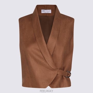 Brunello Cucinelli 26SS ���ڷ� ��ġ�ڸ� Diagonal linen lurex fabric  Sleeveless ��  Si26SS ���ڷ� ��ġ�ڸ� Diagonal linen lurex fabric  Sl