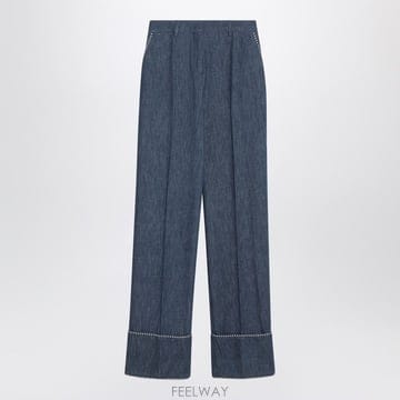 Valentino 25FW Valentino ���� trousers in Chambray ���� 7B3DD6F19AGCK8 TP525FW Valentino ���� trousers in Chambray ���� 7B3DD6F1