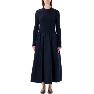 Ralph Lauren 26SS ���� ���� �η� ���� ���� �η� cable ��Ʈ ��ư �巹�� 211A96349004 TP57184926SS ���� ���� �η� ���� ���� �η� cable ��Ʈ ��ư ��