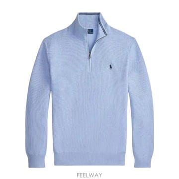 26SS 폴로 랄프 로렌 코튼 스웨트 셔츠 with high collar 앤 zipper 7109323045