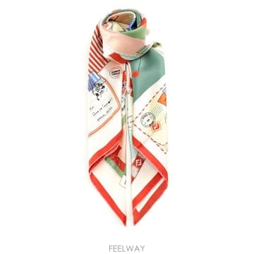 26FW Fendi FOULARD 90X90 STAMPA HERITAGE FXT091B13FF1VHL TP5
