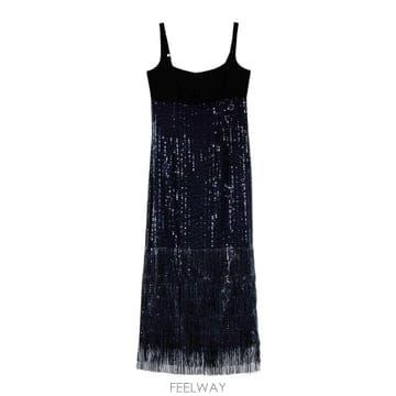 칼라거펠트 Sequins Fringe 드레스