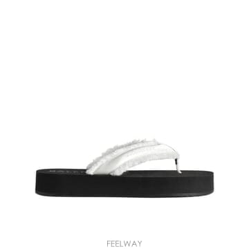 Balenciaga 화이트 satin 제트 레그 thong 슬리퍼 870111W0WM09020 TP57501