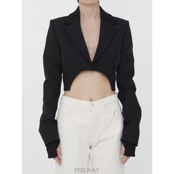 오프화이트 크롭 자켓 블랙