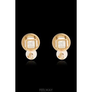 Jimmy Choo ������ Pearl earrings JCPEARLCUBESTUDSFTAGOLDWHITECRYSTAL TP571������ Pearl earrings JCPEARLCUBESTUDSFTAGOLDWHITECRYS