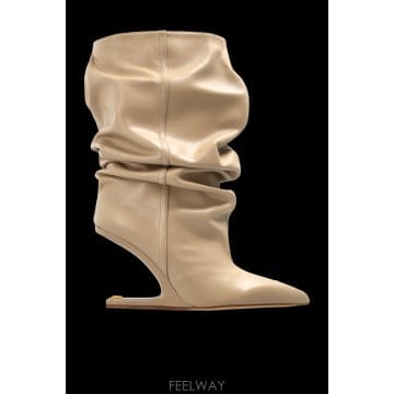 26SS Balmain 레더 heeled 앵클 부츠 GN0TA236LVIT8FI TP574703020