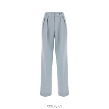 26SS 질샌더 Pastel light 블루 울 palazzo pant J01KA0194J40002461 T