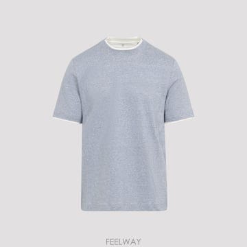26SS 브루넬로 쿠치넬리 Bicolor T 셔츠 MW8357427CGE03 TP571843837