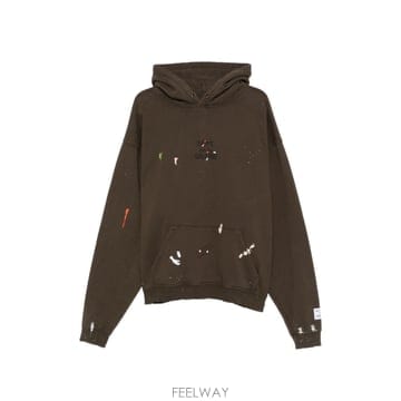 26SS Gallery Dept  French 로고 Painted 후드티 OUT022SEPIA TP57470