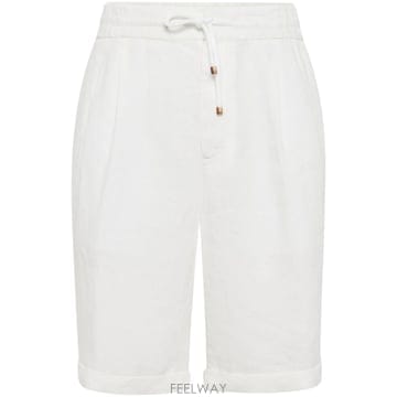 Brunello Cucinelli 26SS ���ڷ� ��ġ�ڸ� Garment Dyed Linen Gabardine Bermuda ���� M243D26SS ���ڷ� ��ġ�ڸ� Garment Dyed Linen Gabardine Be