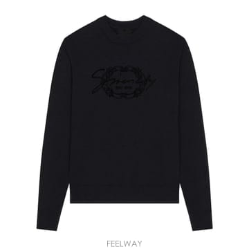 지방시 로고 자수 니트 스웨터 블랙