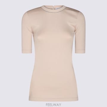 26SS 브루넬로 쿠치넬리 브루넬로 쿠치넬리 T 셔츠 e 폴로 베이지 MPTC8BJ310C8539 TP575