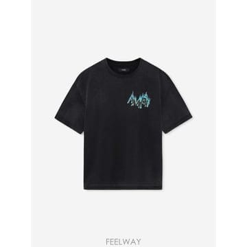 Amiri �ƹ̸� �÷��� �ΰ� ��ư Ƽ���� AMTOJR1120Cotton100 001Black TP979457203�ƹ̸� �÷��� �ΰ� ��ư Ƽ���� AMTOJR1120Cotton100 001