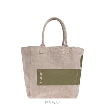 Isabel Marant 로고 프린트 토트 백 PM0001FBD1X07M MOSSGREEN TP9794728