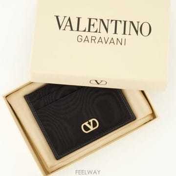 Valentino VLogo 카드 홀더 지갑 9W2P0AJ7YRE EDMNEROCRYSTAL TP979337