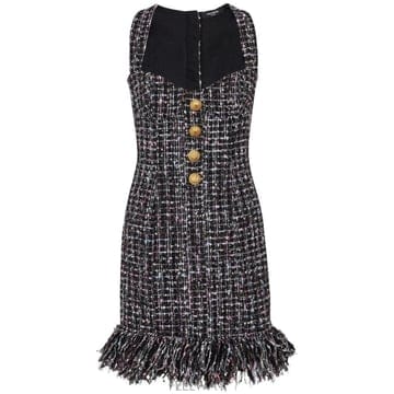Balmain 26 FW �߸� ��ư ��� Ʈ���� �̴� �巹�� DF1R5064XJ24 TP45645052426 FW �߸� ��ư ��� Ʈ���� �̴� �巹�� DF1R5064XJ24 T