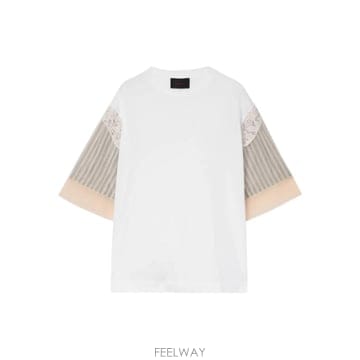 Simone Rocha 26 FW �ø� �λ� ���̽� Ʈ���� Ƽ���� 53540553COTTONJERSEYWHITENUDE TP456426 FW �ø� �λ� ���̽� Ʈ���� Ƽ���� 53540553COTTONJER