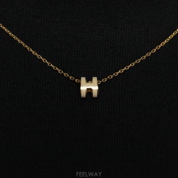 에르메스 H147992F 마롱 글라쉐 미니 H 팝 아슈 로고 여성 금장 목걸이aa66174