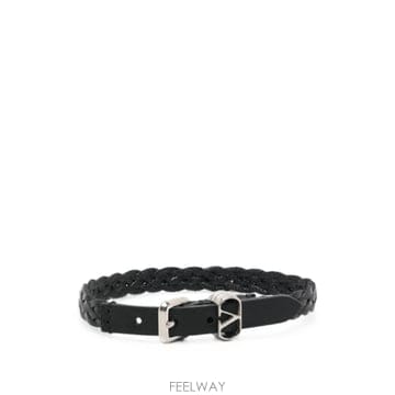Valentino �߷�Ƽ�� ����ٴ� Ovalette braided leather bracelet 12127985697032 T�߷�Ƽ�� ����ٴ� Ovalette braided leather bracelet 12