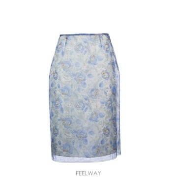 PRADA 24FW ����� Floral ����Ʈ Sheer Pencil ��ĿƮ P123J15AEF0013 TP57840124FW ����� Floral ����Ʈ Sheer Pencil ��ĿƮ P123J15A