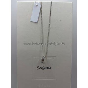 생로랑 카산드라 체인 네클리스 메탈 실버 822754
