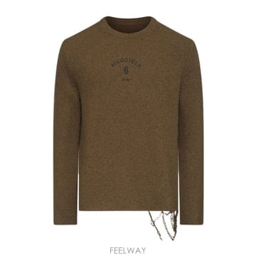 Maison Margiela 26FW �������������� Crew �� ������ in khaki ���� �� blend SH0HL0049M13283726FW �������������� Crew �� ������ in khaki ���� �� bl