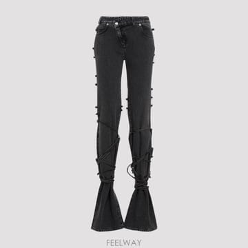 Alexander Mcqueen 24FW �˷���� ���� JEANS WITH KNOTTED DETAIL 804375QMACX1307 TP57124FW �˷���� ���� JEANS WITH KNOTTED DETAIL 804375QMA