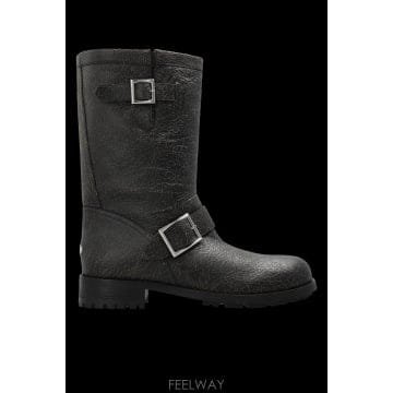 Jimmy Choo 26FW ������ Biker ���� in ���� with crackled effect �� buckles BIKER26FW ������ Biker ���� in ���� with crackled effect ��