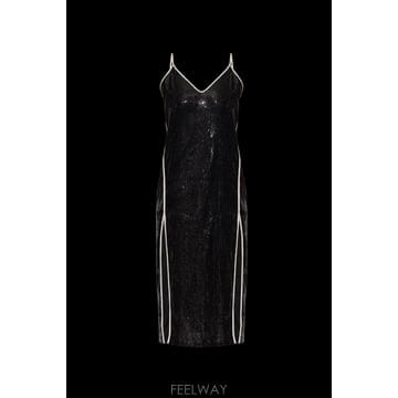 Palm Angels 25FW �ʿ����� Sequin �巹�� with double slit PWDJ009F25FAB0011003 T25FW �ʿ����� Sequin �巹�� with double slit PWDJ009F2