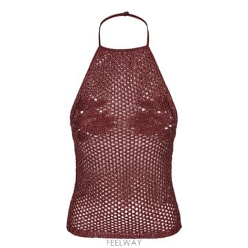 Amiri 26SS AMIRI Crochet mesh design  Fitted silhouette  Halter �ض�26SS AMIRI Crochet mesh design  Fitted silhouette  Hal