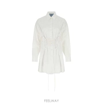 PRADA 22SS ����� ȭ��Ʈ poplin ���� �巹�� P3H11S2211XV2F0009 TP57818659222SS ����� ȭ��Ʈ poplin ���� �巹�� P3H11S2211XV2F00