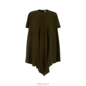 Loewe 26SS Loewe Khaki stretch cady �̴� �巹�� S540Y09XVHKHAKIGREEN TP26SS Loewe Khaki stretch cady �̴� �巹�� S540Y09XVHKH