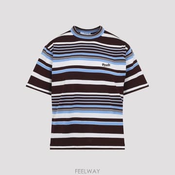 26SS 프라다 로고 INTARSIA STRIPED 코튼 T 셔츠 P24B3HSOOO19BRF0RUE TP5