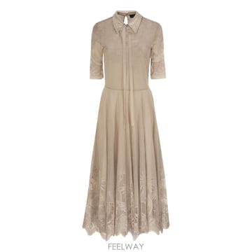 Fabiana Filippi 26FW �ĺ�Ƴ� �ʸ��� �� ���̽� �巹�� with embellished collar �� ���� ABD216F26FW �ĺ�Ƴ� �ʸ��� �� ���̽� �巹�� with embellished
