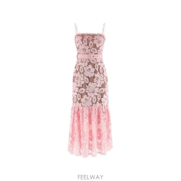 Self Portrait 26SS Self portrait ��ũ Crochet ���̽� Midi �巹�� SS26007MAPINK TP526SS Self portrait ��ũ Crochet ���̽� Midi �巹�� SS2