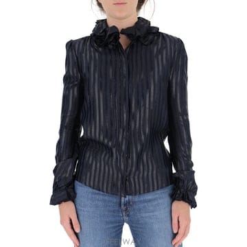 Saint Laurent 21FW ���ζ� ruffle collar striped ���� 633387Y3B114000 TP5721245521FW ���ζ� ruffle collar striped ���� 633387Y3B114000