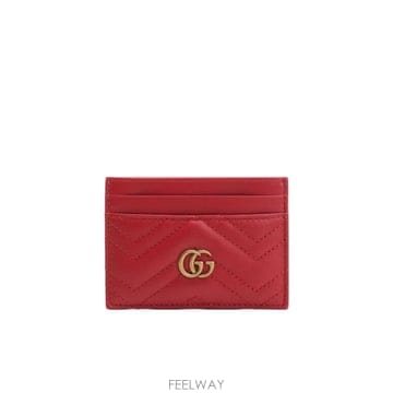GUCCI 25SS ���� Portacarte GG Marmont 2 0 in pelle rosso tiziano 44325SS ���� Portacarte GG Marmont 2 0 in pelle rosso tiz