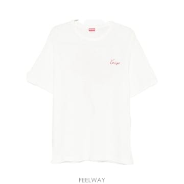 Kenzo 26SS KENZO   ARCHIVE ROSE  EMBROIDERED OUTLINED ��ư T ���� FG5526SS KENZO   ARCHIVE ROSE  EMBROIDERED OUTLINED ��ư T