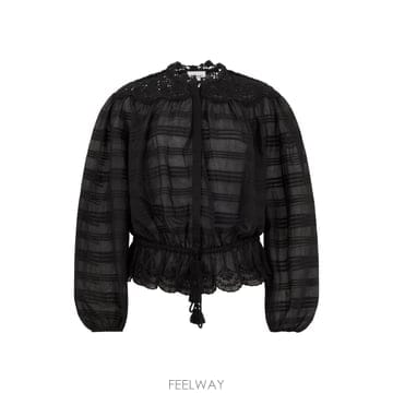 Isabel Marant 26SS ���ں����� ��ư ����콺 with �� sleeves 26PHT0767FAD1J05E01BK TP5726SS ���ں����� ��ư ����콺 with �� sleeves 26PHT076