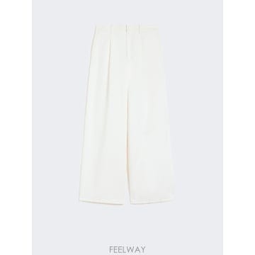 Max Mara 26SS �������� Pantalone ampio in cotone e lino   BIANCO 9131096326SS �������� Pantalone ampio in cotone e lino   BIANC